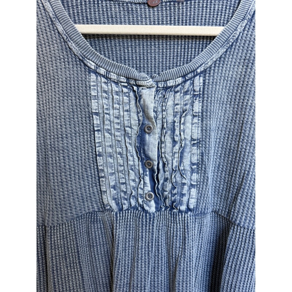 Free People FP One Dress Jolene Thermal Mini Dress Waffle‎ Blue Size  XS - Picture 7 of 7